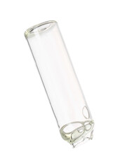 Open empty glass ampoule isolated on white