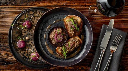 Gourmet P&acirc;t&eacute; with Toast and Pickled Vegetables
