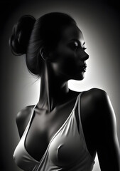Naklejka premium captivating silhouette of an awe-inspiring model posed with an artistic pose