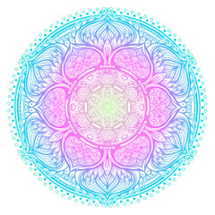 Vector ornamental mandala inspired ethnic art, patterned Indian paisley. Hand drawn illustration. Invitation element. Tattoo, astrology, alchemy, boho and magic symbol.