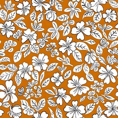 Sophisticated Dark Background Art Deco Flower Pattern