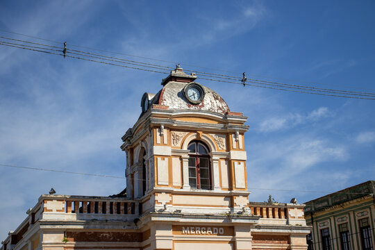 Old buildings and constructions in the historic center of Paranagu&aacute; Parana Brazil Brasil