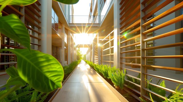 Eco-Friendly Architecture: Sustainable Building with Breezeways and Energy-Efficient Materials for a Cooler Environment