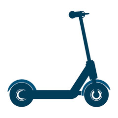 Minimalist Electric Scooter Silhouette in Vector