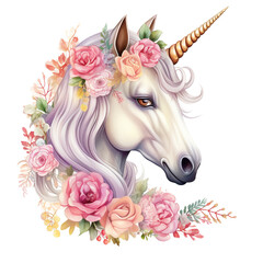 unicorn with flowers
