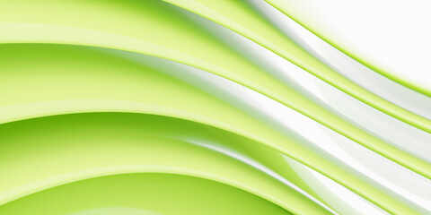 Obraz premium Abstract green and white curved lines background 3d render illustration