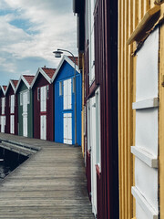 Colorful houses colorful huts Smögen Sweden