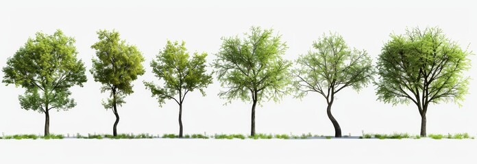 Detailed forest and foliage in summer with cut path and alpha channel for printing and web pages.