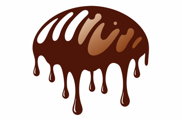 chocolate drizzle silhouette vector illustration