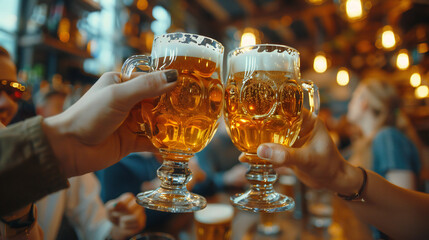 glass of beer in a bar