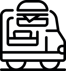 Mobile eatery serving customers fast food meals on the street