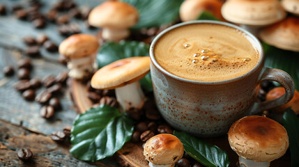 cup of coffee with beans