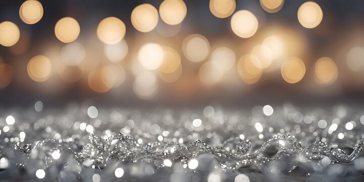 Abstract illustration shiny silver bokeh lights background suitable for celebration, festivals and anniversaries banners