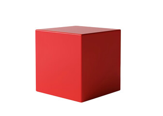 3D rendering of a red cube on transparent background, isolated, ideal for product design, graphic...