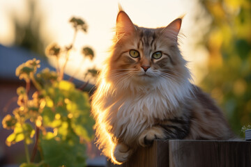 Obraz premium Majestic Cat in the Sunlight