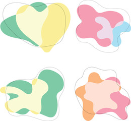 Multicolored blots with outline on isolated background