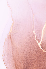 Fototapeta premium A close-up shot of a textured, abstract painting featuring a swirling gradient of rose gold and white hues