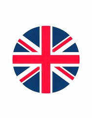 A British red, white and blue flag with a cross in the center