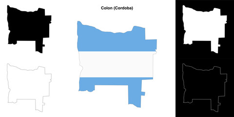 Colon department (Cordoba) outline map set