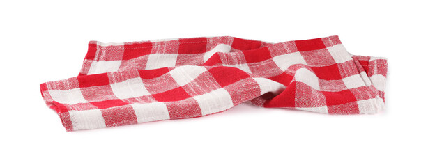 Obraz premium Red checkered picnic tablecloth isolated on white