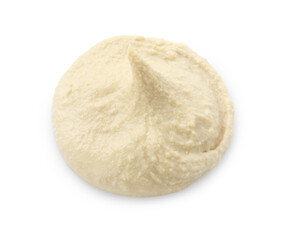 Sample of delicious hummus isolated on white