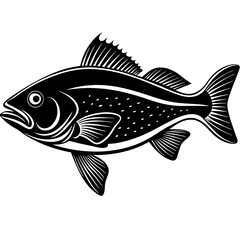 marine fish silhouette vector illustration