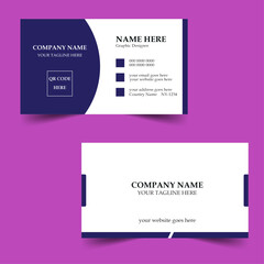 White minimal creative business card design layout , vector illustration, visiting card layout