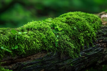 Obraz premium integrity of the national park and forest. Gorgeous green macro and close-up moss on the floor. Gorgeous sunlight-dappled moss background