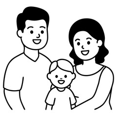 Mom and Dad Playing with Child silhouette vector illustration