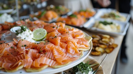 Different meal arrangements at an Indian royal wedding. India's Delhi, November 18, 2023.