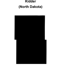 Kidder County (North Dakota) blank outline map