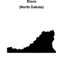 Fototapeta premium Sioux County (North Dakota) blank outline map