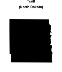 Obraz premium Traill County (North Dakota) blank outline map