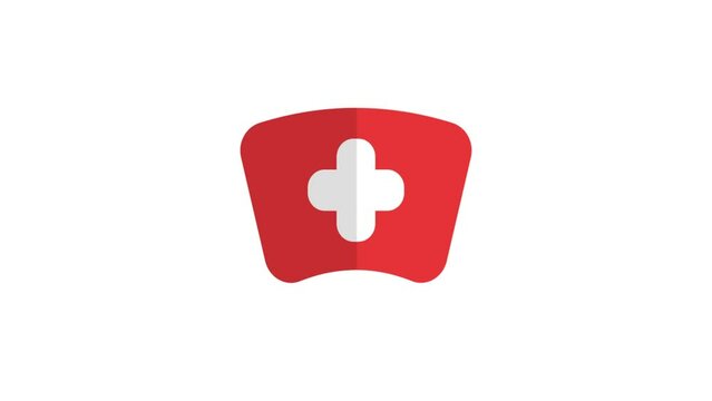 Medical Hat Icon. Animated Medical Hat Illustration
