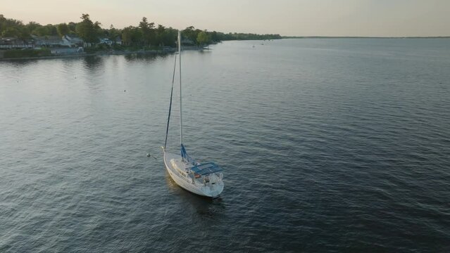 Sailboat on Lake at anchor