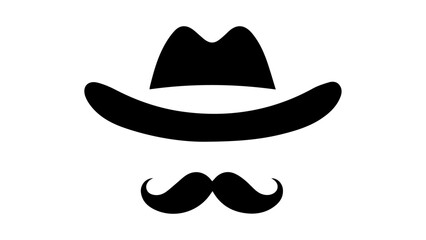 simple shape of hat and mustache in vector