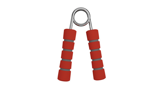 Hand gripper or espander with soft handles isolated on transparent and white background. Sport concept. 3D render