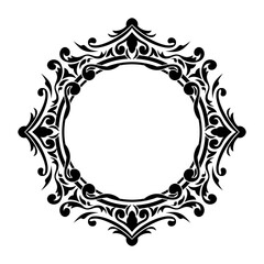 Decorative frame Elegant vector element for design in Eastern style, place for text. Floral black border. Lace illustration for invitations and greeting cards, laser cutting and engraving.