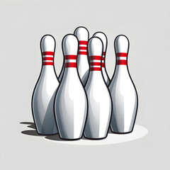 Bowling logo icon on white background, Generative AI