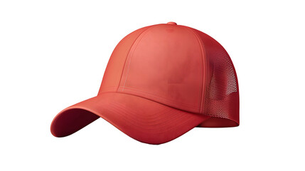 Fototapeta premium cap mockup front view, isolated cutout, object with shadow on transparent background, hat is a baseball cap, hat, cap, fashion, baseball, isolated, cloth, blank, sport, visor