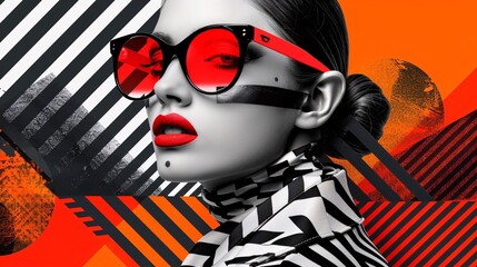 fashionable geometric portrait of woman