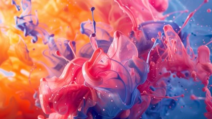Vibrant explosion of colorful paint