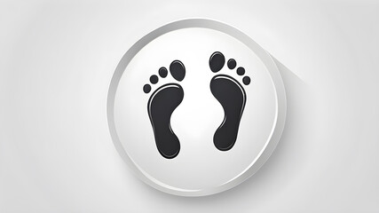 Footprint logo icon on white background, Generative AI