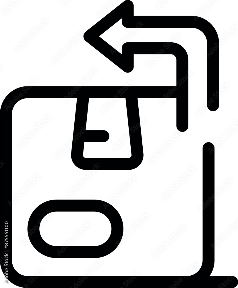Poster line icon representing a return process, ideal for explaining return policies or illustrating e comm