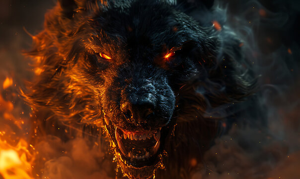 Ferocious Fiery Hellhound in Inferno