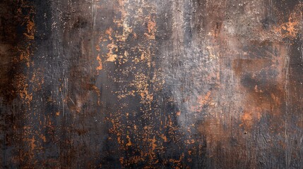 Fototapeta premium Rusty iron sheet industrial wall with scratched texture Metal plate background for text