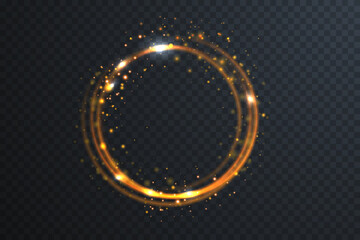 Light Twirl. Curve light effect of light line. Luminous circle. Light pedistal, podium, platform, table. Vector PNG. Vector illustration