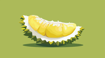 A half cut durian showing rich yellowish creamy delicious