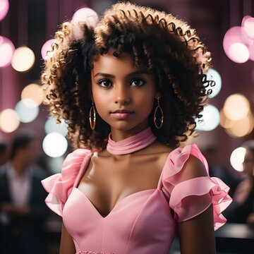 Glamour ochentero: Vestido rosa de graduaci&oacute;n y encanto afroamericano