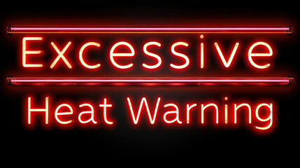 Excessive Heat Warning  written in a neon sign over black background 